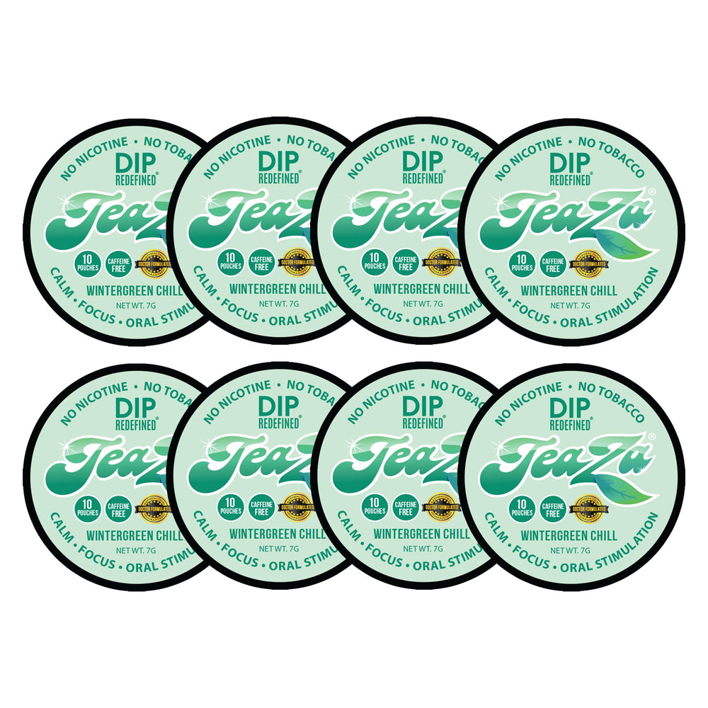 TeaZa Energy Pouches Wintergreen Chill pack with tobacco-free, refreshing flavor.