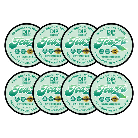 TeaZa Energy Pouches Wintergreen Chill pack with tobacco-free, refreshing flavor.