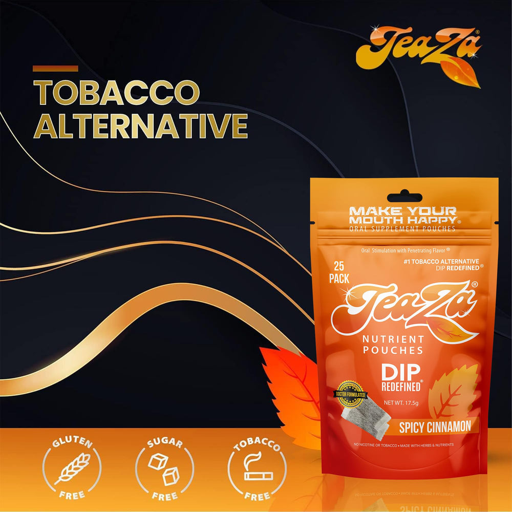TeaZa user outdoors dipping demonstrates tobacco-free alternative in active settings.