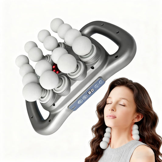 Technohom massage gun with 16 heads targets full-body muscles
