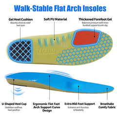 TECRUN sweat-wicking fabric and honeycomb cushioning keep feet dry and comfortable