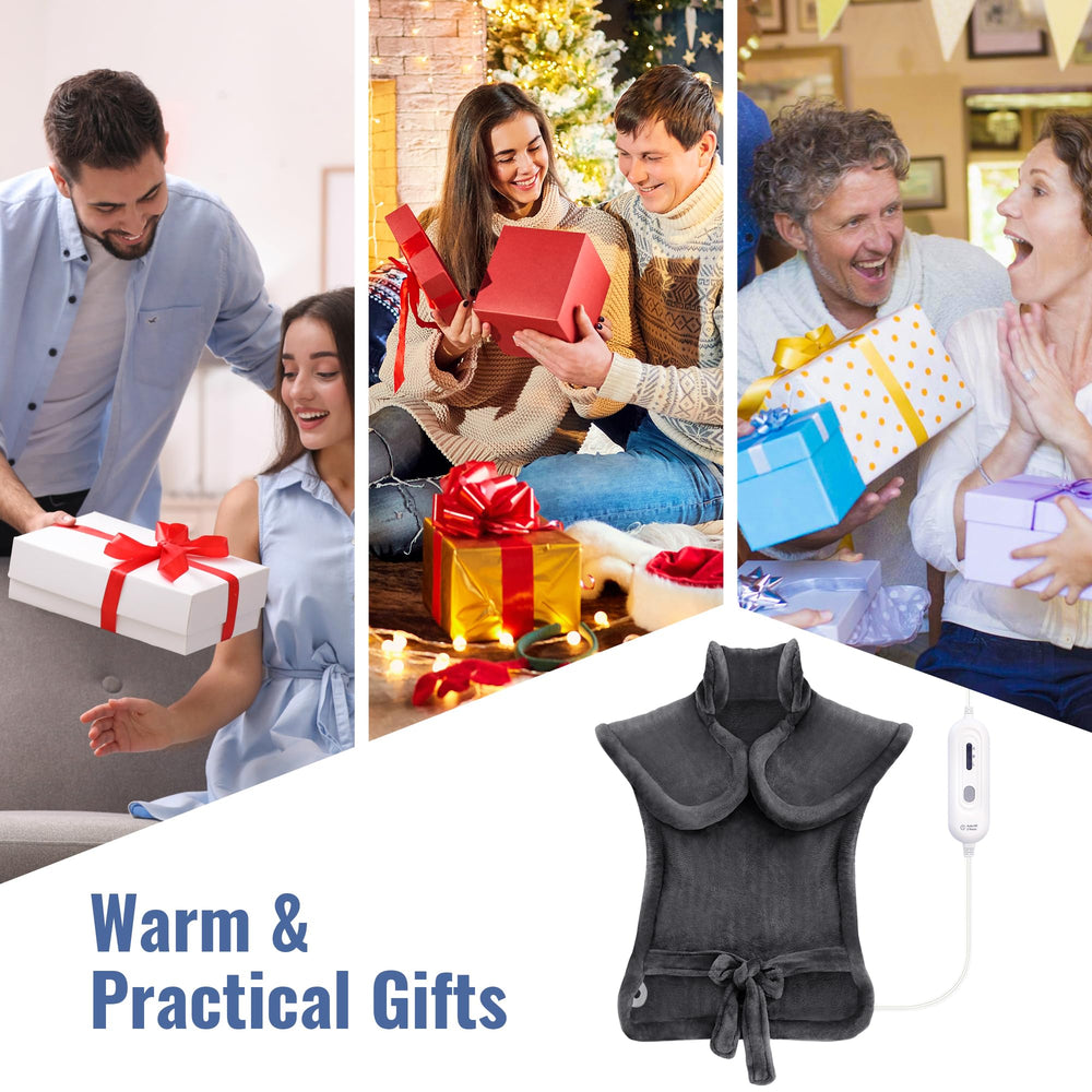 Tefici back and shoulder wrap with elastic straps for secure fit.