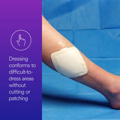 Tegaderm Foam Dressing 90610 conforms to body contours for comfort
