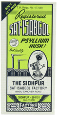 Telephone Sat-Isabgol box front highlighting organic, high-soluble fiber for daily use.