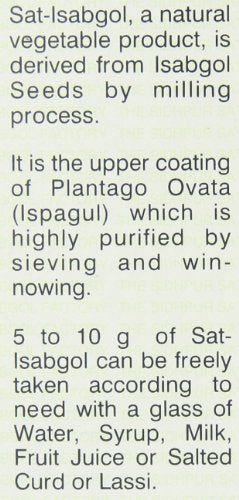 Telephone Sat-Isabgol serving with yogurt illustrates versatile daily use.