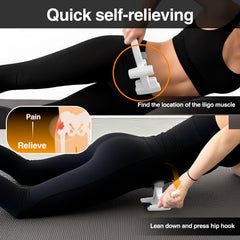 Telyora Psoas Release Tool closeup grip highlights precise finger-like contact for deep release.