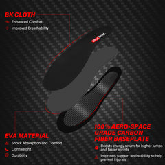 TemHot carbon fiber performance insoles in-shoe view illustrate lightweight cushioning.