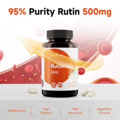 Temimar Rutin gluten-free label emphasizing purity and dietary compatibility
