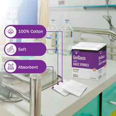 TenderGentle 8-ply cotton gauze pad with soft skin contact.