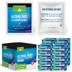TenderGentle alcohol wipes in a 4000-pack case for bulk convenience in clinics and homes.