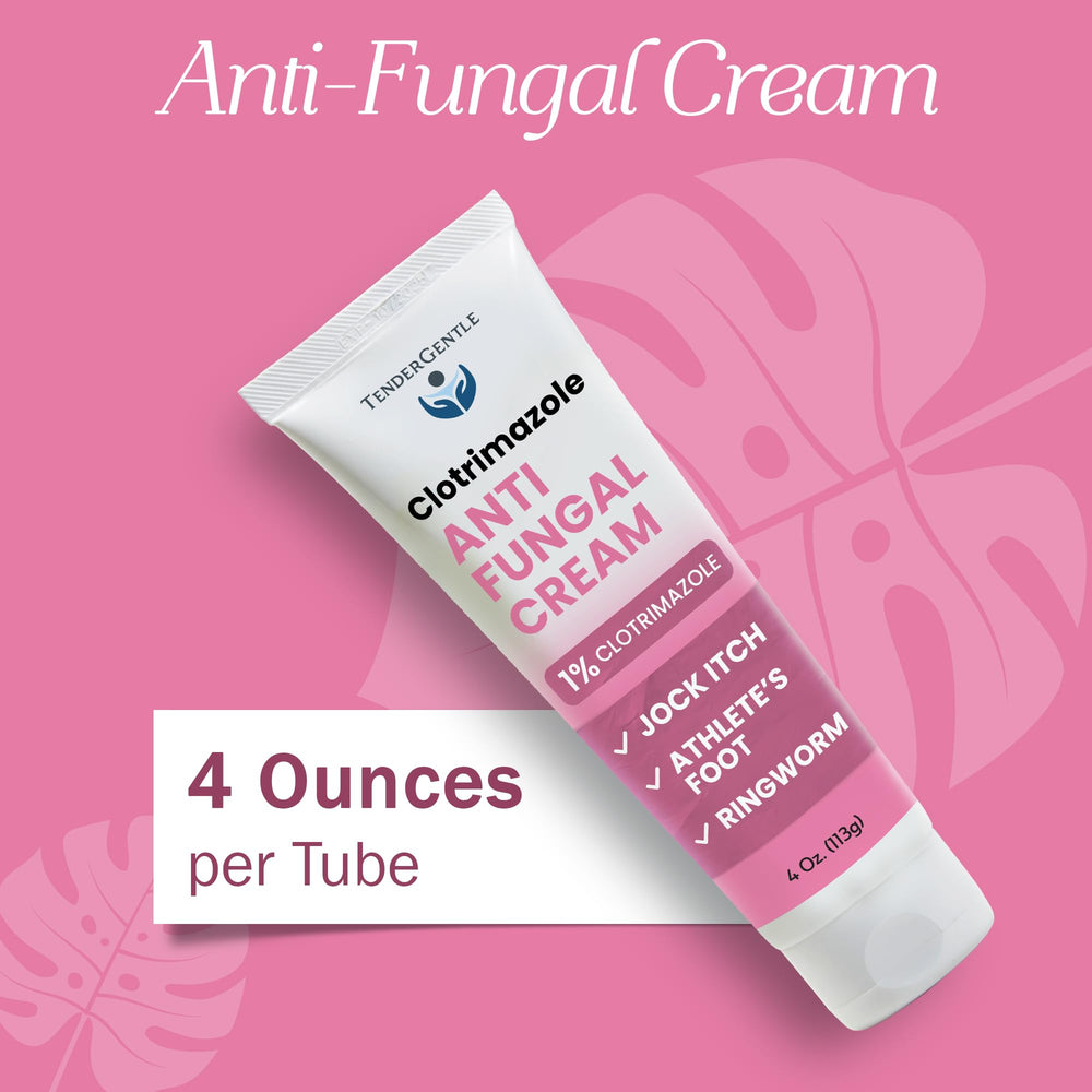 TenderGentle Clotrimazole cream tube label with 1% active ingredient for antifungal care