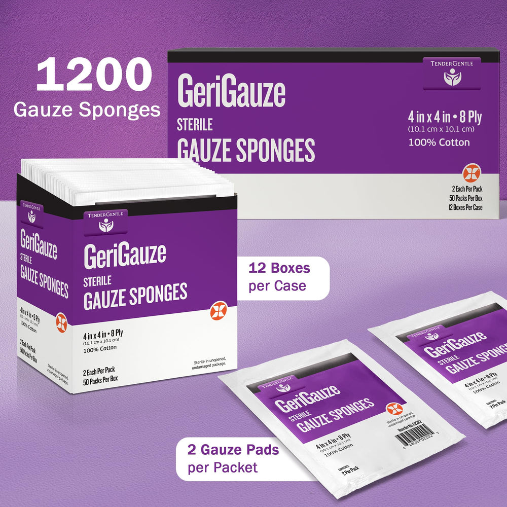 TenderGentle soft cotton spun gauze for gentle wound prep and cleaning.