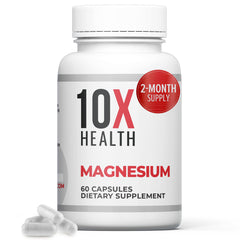 TenX Health System magnesium citrate capsules bottle promotes simple daily wellness.