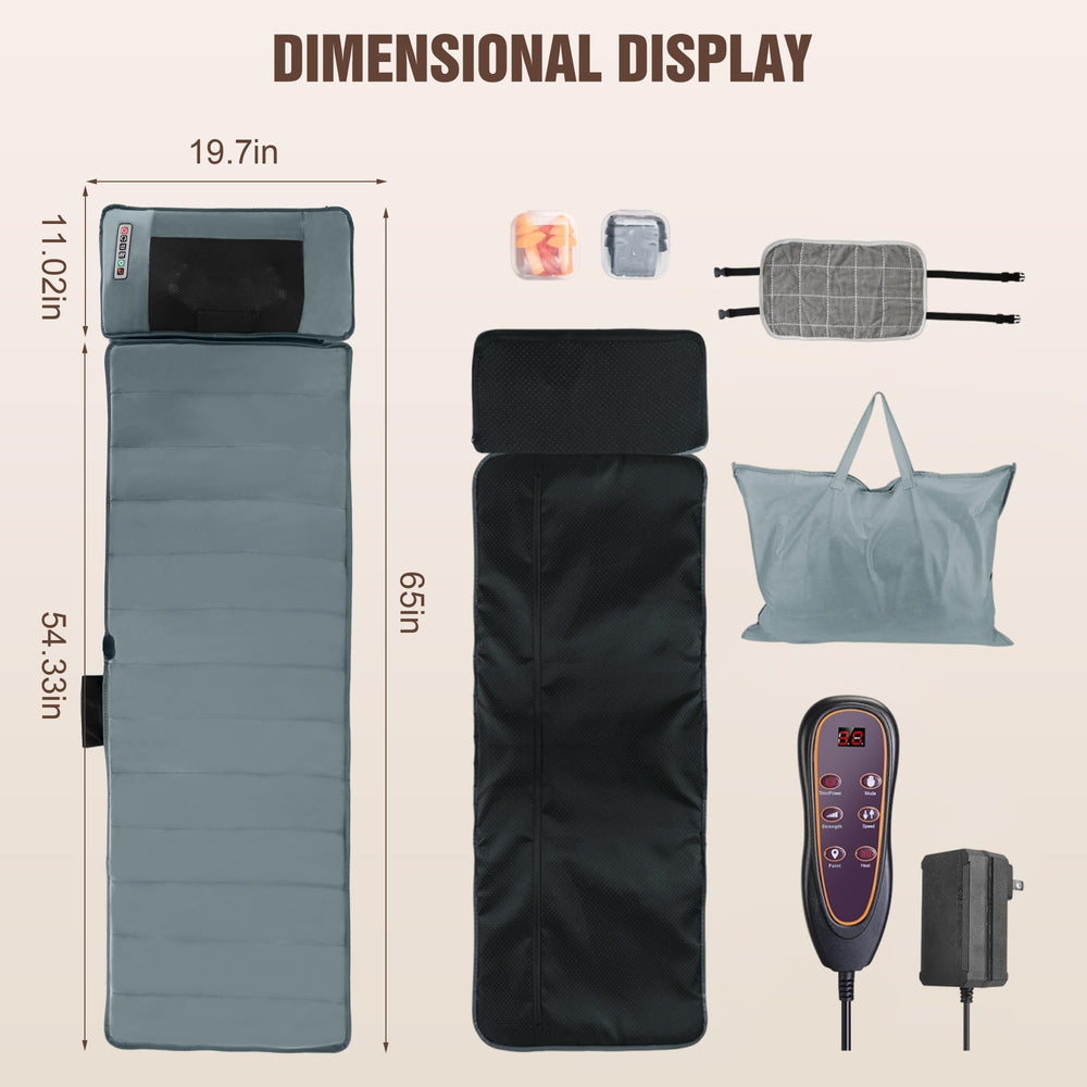 TeqHome carry bag and earplugs for convenient relaxation anywhere.