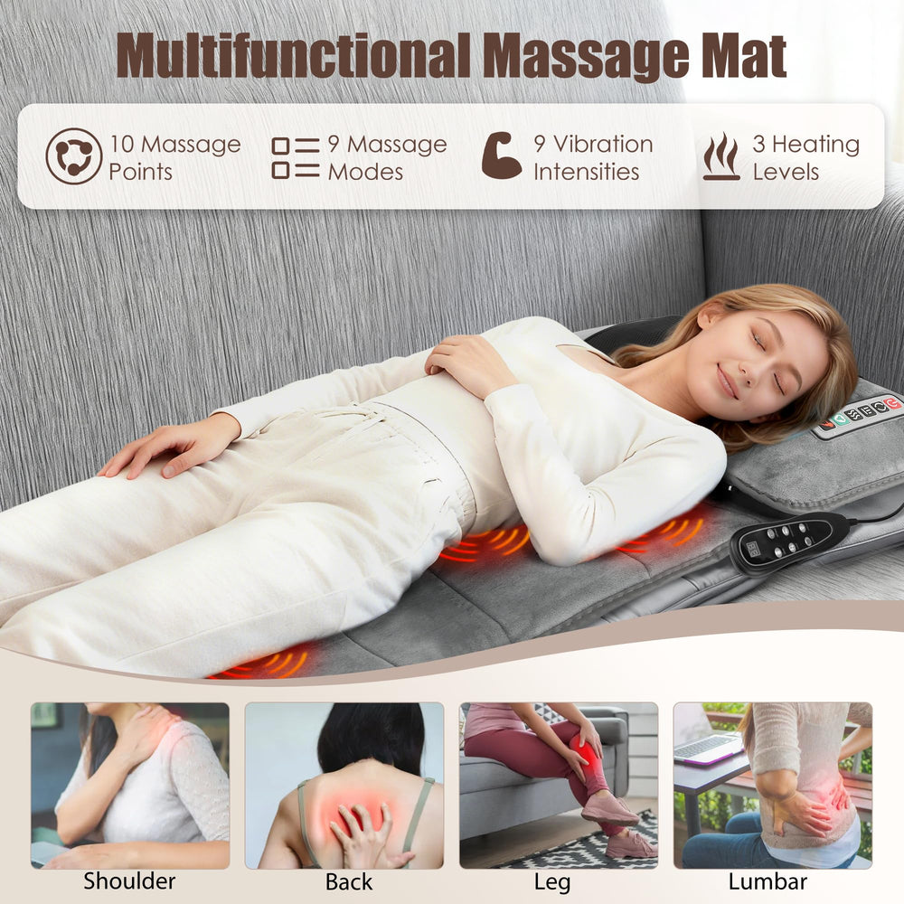 TeqHome Full Body Massage Mat plush fabric close-up highlights luxurious softness for comfort.