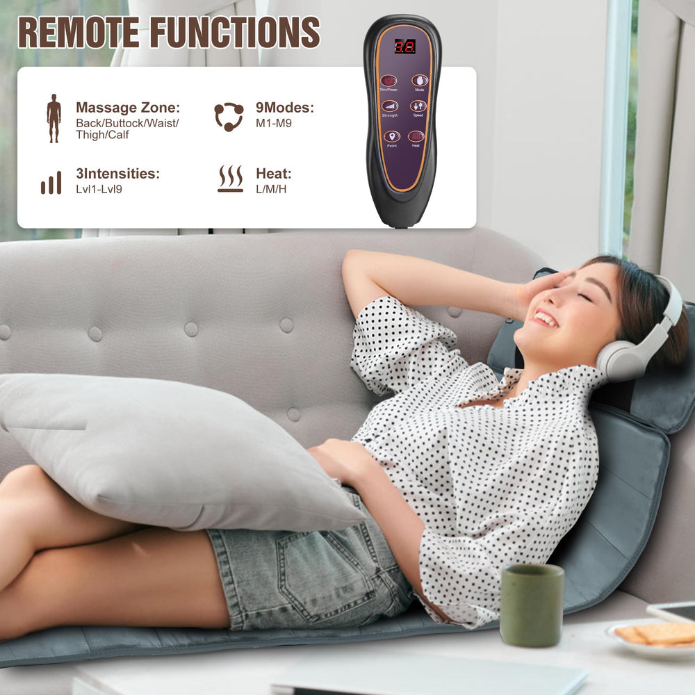 TeqHome non-slip base keeps mat secure on bed or sofa.