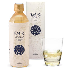 TeraGanix EM-X Gold bottle 500ml for daily gut balance and gentle prebiotic support.