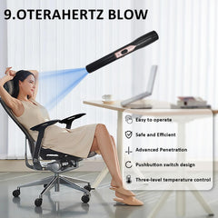 Terahertz wand travel-friendly packaging and recharge capability