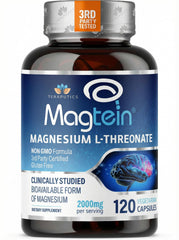 Teraputics Magtein bottle front showing brain support and focus use case.