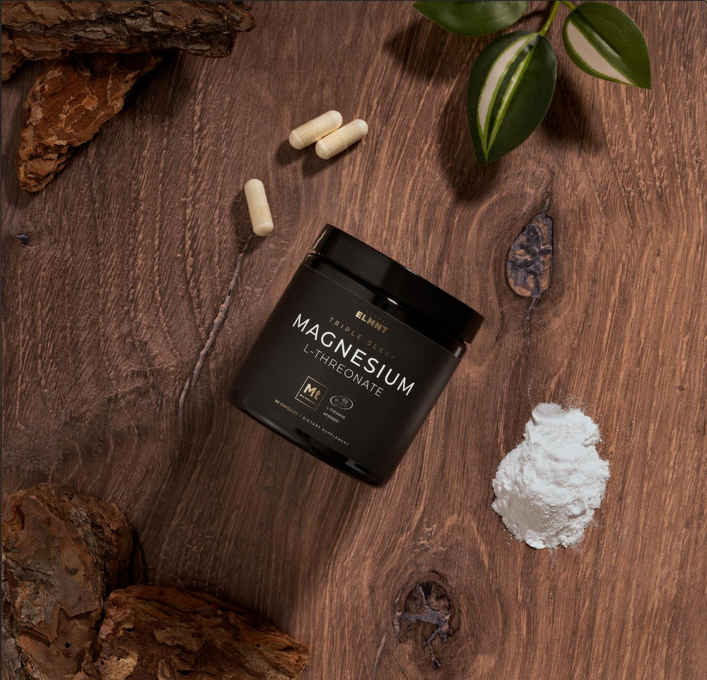 Terra Elmnt product shot on a nightstand illustrating a bedtime ritual.