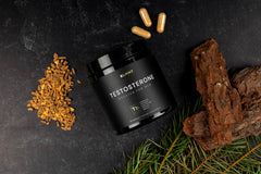 Terra Elmnt pycnogenol pine bark extract bottle closeup, potential antioxidant support.