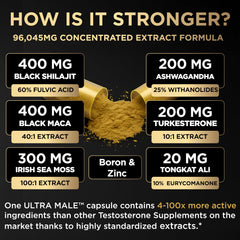 TERRA ELMNT ULTRA MALE capsules close-up; highlights concentrated extracts.