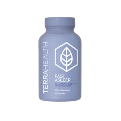 Terra Health Essentials Fast Asleep bottle front promotes a calm, restful bedtime