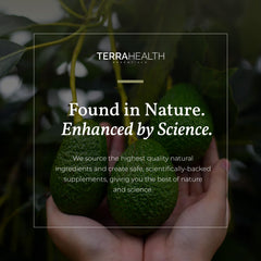 Terra Health Essentials liposomal glutathione representing immune support and vitality.
