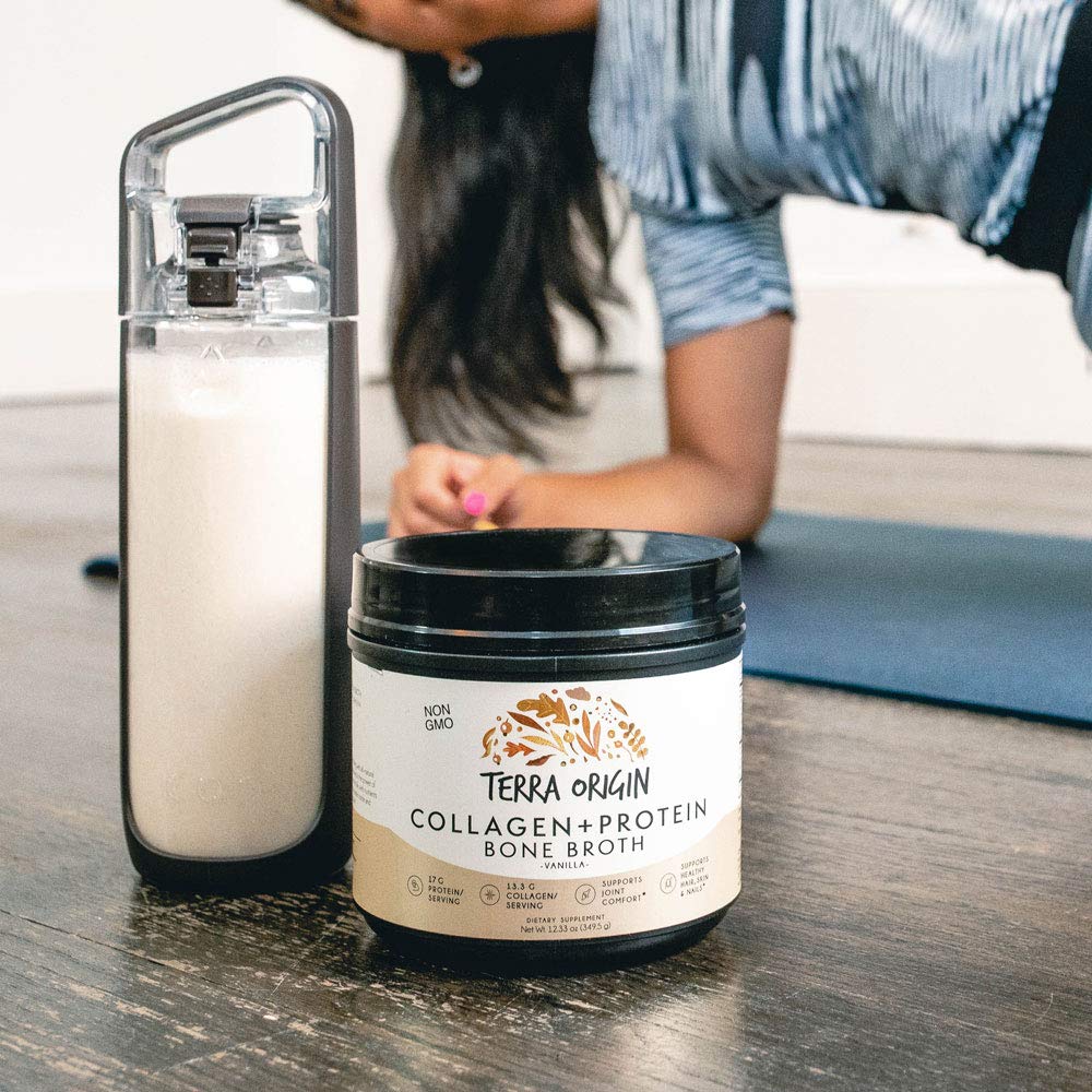 Terra Origin collagen peptides vanilla serving-scoop included for convenient use