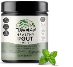 Terra Origin Healthy Gut mint ingredients emphasize gluten-free and dairy-free option