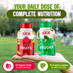 Terra Kai Juce packaging box displaying 23 fruits and 23 vegetables