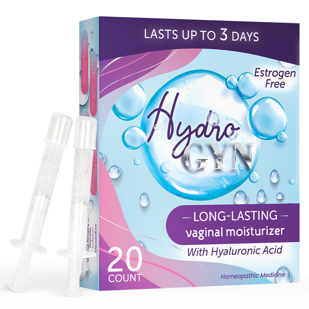 Terramed Hydro GYN bottle pour demonstrates quick hydration for comfortable use.