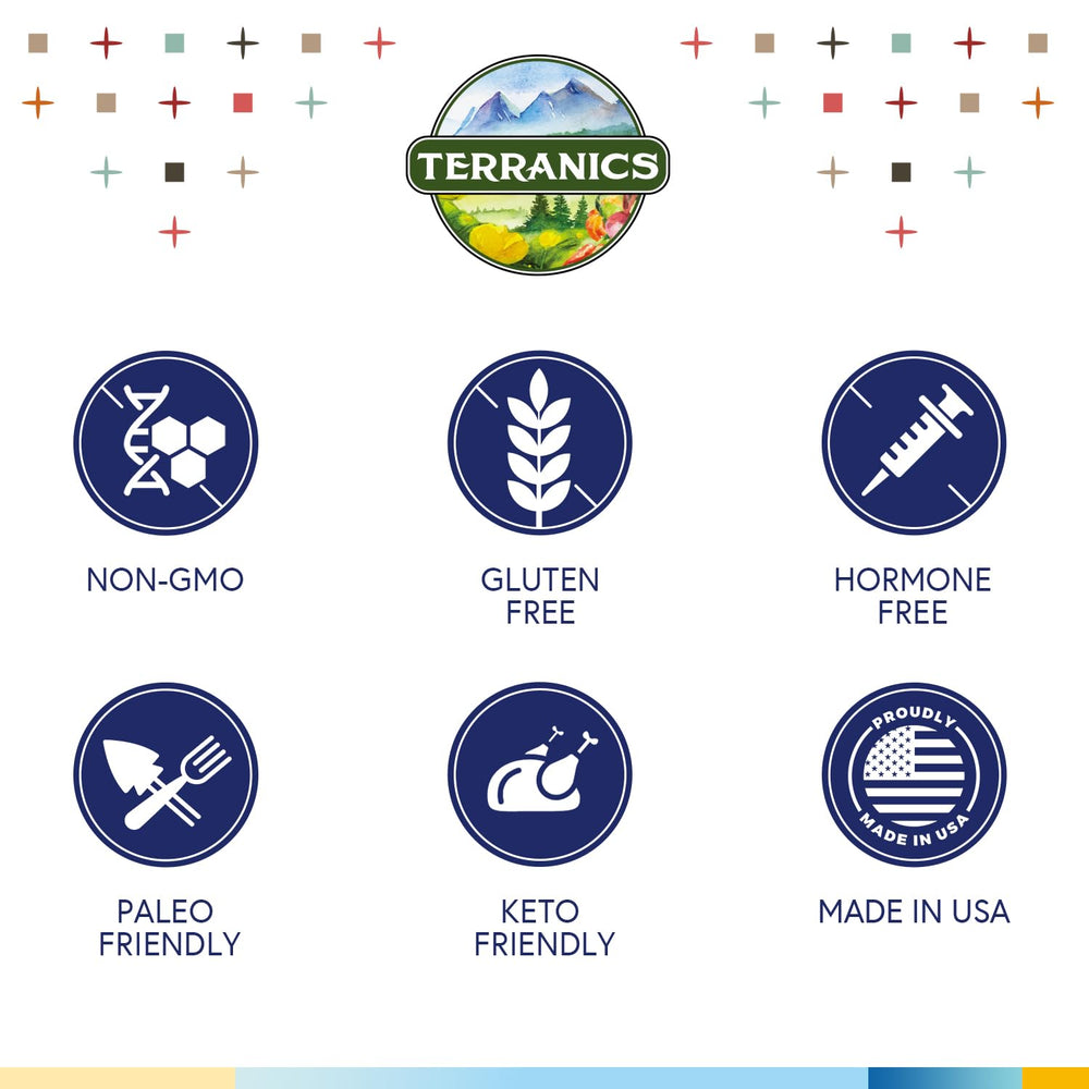 Ingredients panel highlights prebiotics and enzymes supporting digestion.