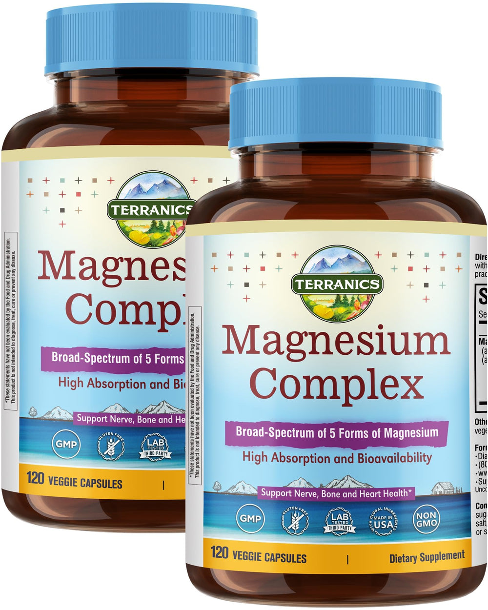 Terranics 5-in-1 bottles front view for daily supplementation