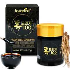 TERRAPICK Korean Black Bellflower Root Extract bottle on shelf supports daily wellness.