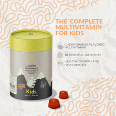 Nutrition label on Terraseed gummies highlighting essential vitamins and minerals.