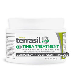 Terrasil Tinea Treatment cream tube front for easy topical application.