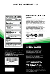 Terrasoul maca powder open pouch pouring for quick smoothies