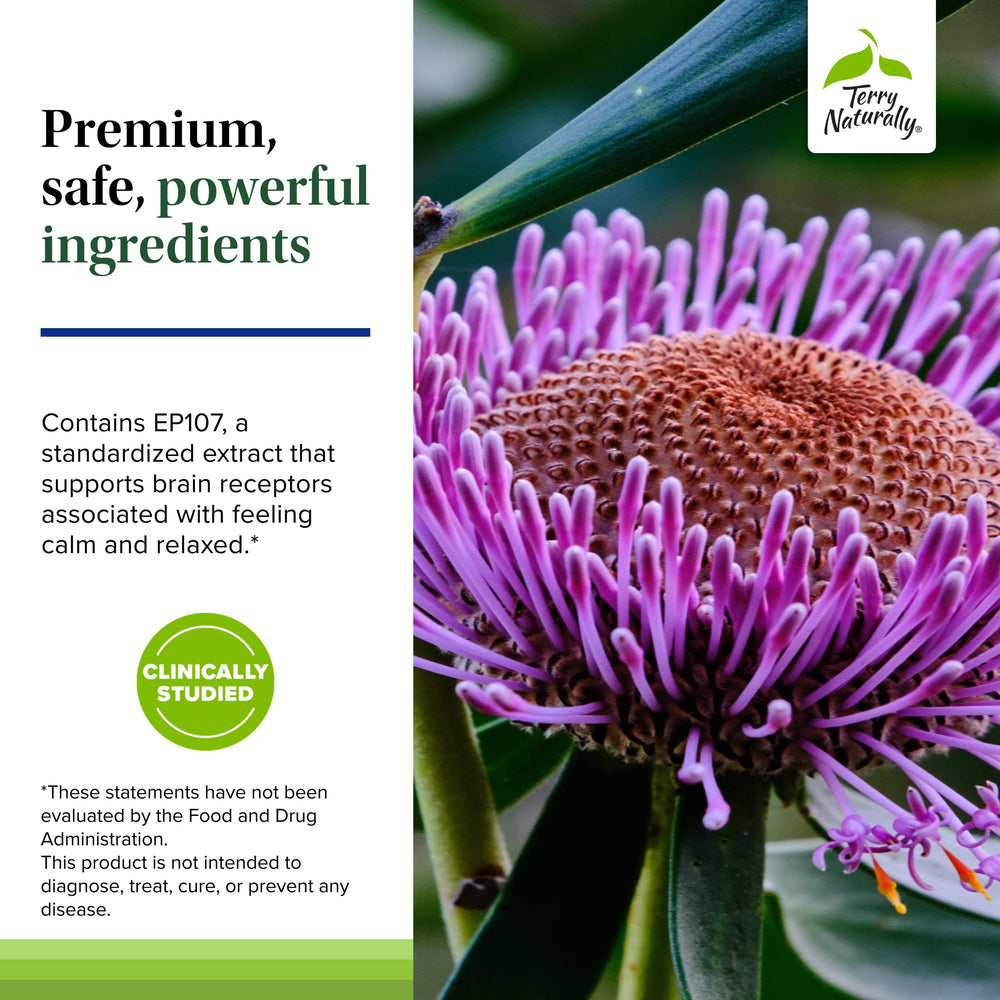 Terry Naturally AnxioCalm serving info indicates suitability for ages 4 and up.