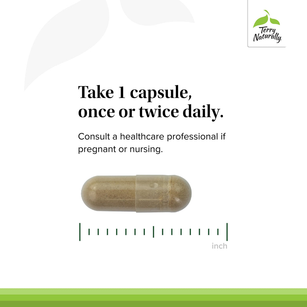 Terry Naturally Ashwagandha EP35 ingredient panel showing natural adaptogens.