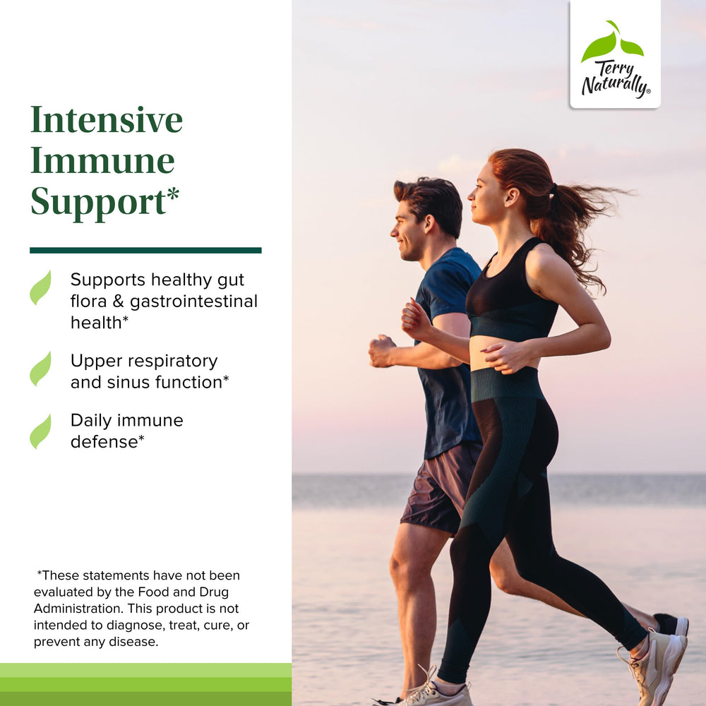Terry Naturally Bacteril Extra Strength softgels arranged for daily immune and gut health use