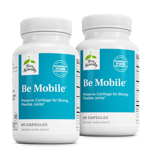 Terry Naturally Be Mobile capsules bottle shown for daily joint support and mobility.
