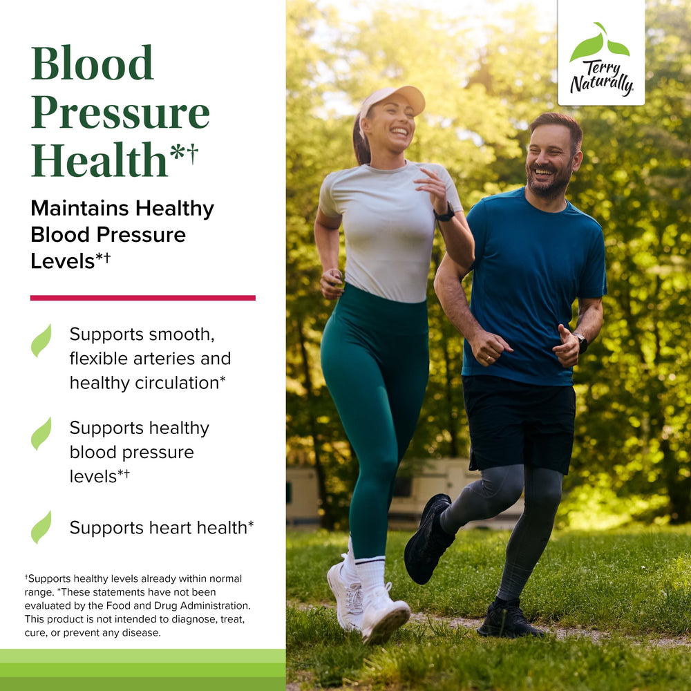 Terry Naturally Blood Pressure Health packaging box and bottle show cardiovascular support