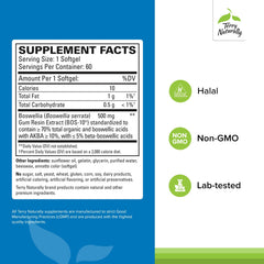 BosMed 500 softgels close-up showing easy-to-swallow capsules for daily use