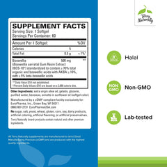 Terry Naturally BosMed softgels bottle side view, easy daily dosage for standard lung health.