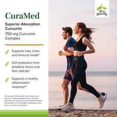 Terry Naturally CuraMed 750 mg softgel capsules close-up for convenient daily antioxidant use