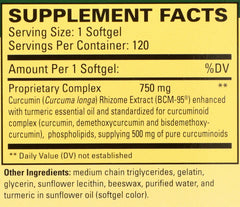 Terry Naturally CuraMed 750 mg softgels ready-to-swallow for antioxidant support.
