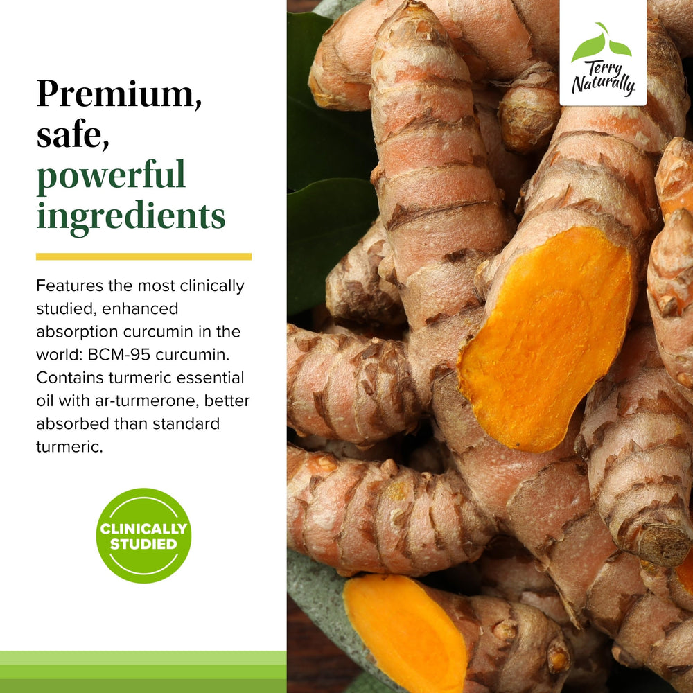Terry Naturally Curamin DLPA and boswellia ingredient detail suggesting endorphin-friendly activity.