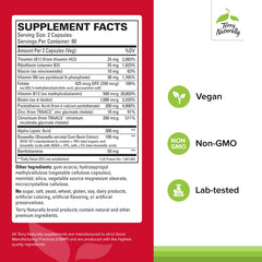 Close-up of Terry Naturally capsules highlighting vegan formula for nerve health support.