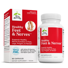 Terry Naturally Healthy Feet and Nerves bottle on display for nerve support.